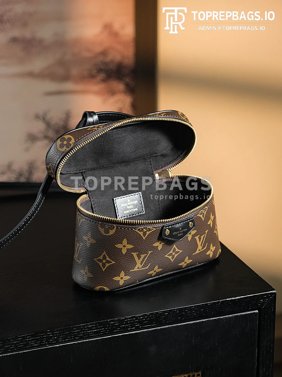 a1723208613849_6064 Louis Vuitton Vanity Chain Pouch in Brown