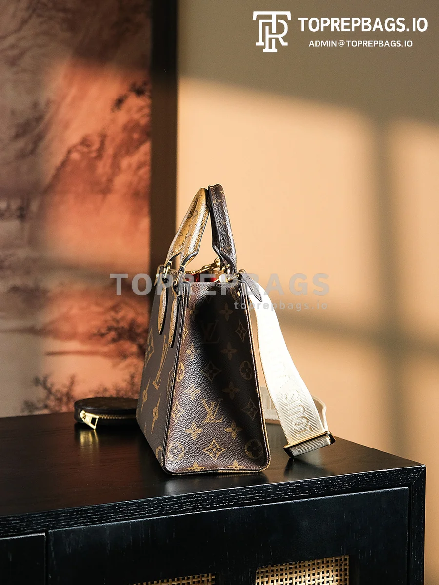 a1725863116752_1542 Louis Vuitton OnTheGo Small in Brown/Beige