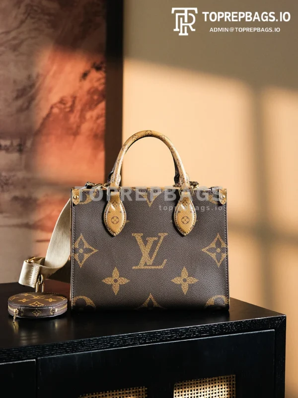 a1725863116754_4462 Louis Vuitton OnTheGo Small in Brown/Beige