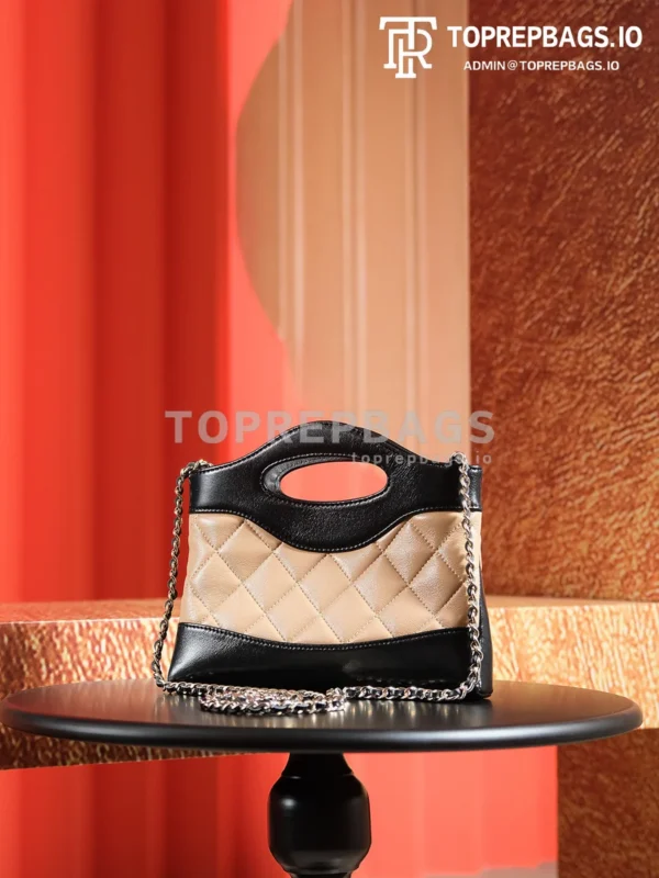 a1725980493314_5048 Chanel 31 Bag Nano in Black/Beige