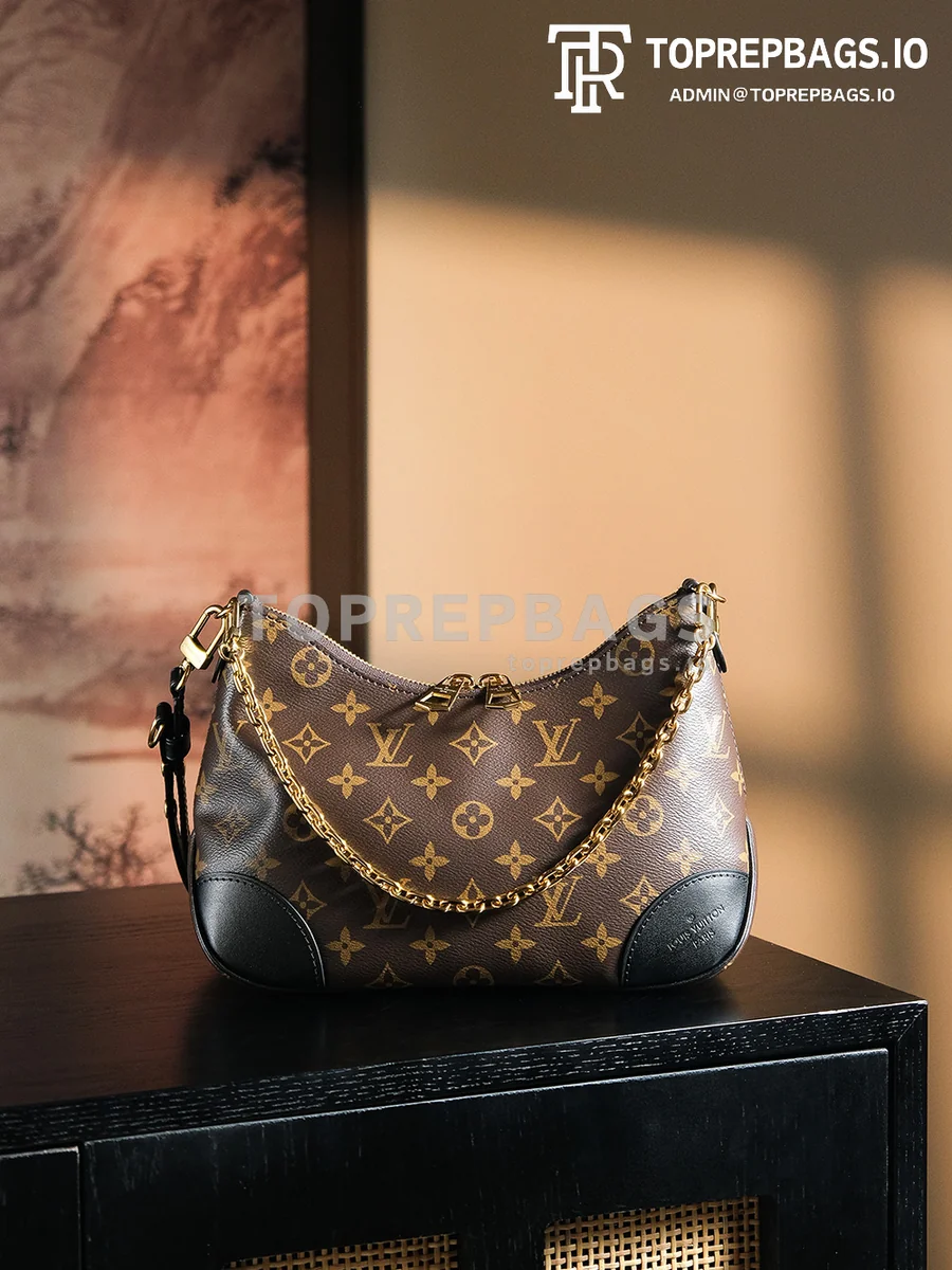a1727691769701_3074 Louis Vuitton Boulogne Hobo in Brown