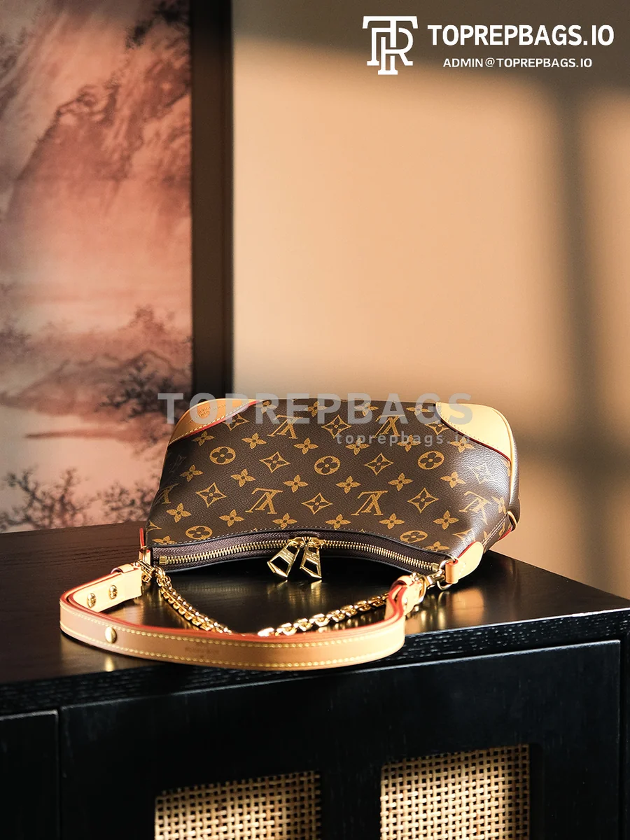 a1727691908332_0373 Louis Vuitton Boulogne Hobo in Brown