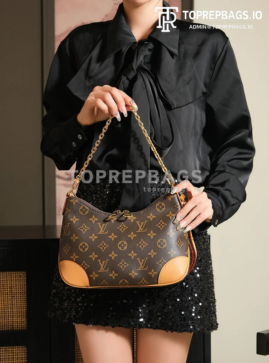 a1727692048308_4113 Louis Vuitton Boulogne Hobo in Brown