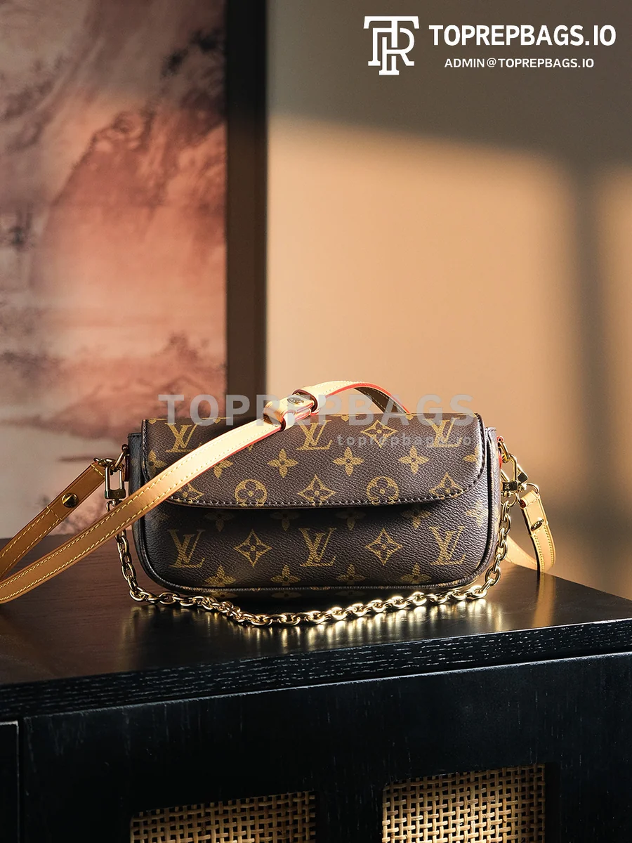 a1728641881131_4754 Louis Vuitton Wallet on Chain Ivy in Brown
