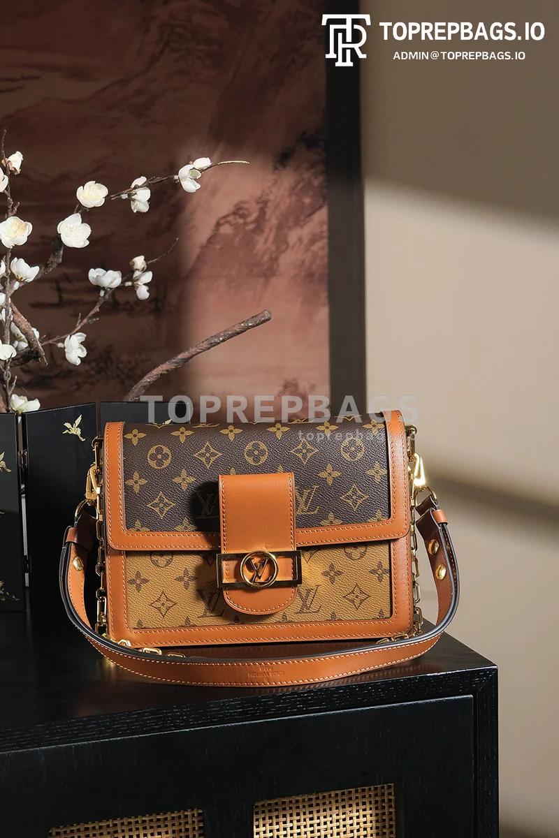 a1745829499627_8581 Louis Vuitton Dauphine MM in Brown