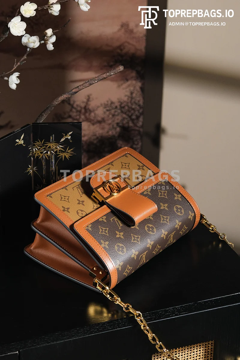 a1745829501366_8888 Louis Vuitton Dauphine MM in Brown