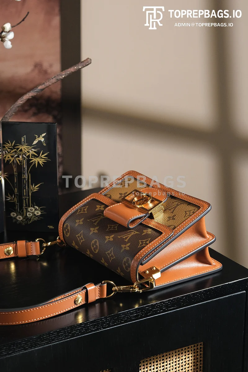 a1745829501367_3033 Louis Vuitton Mini Dauphine Messenger in Brown
