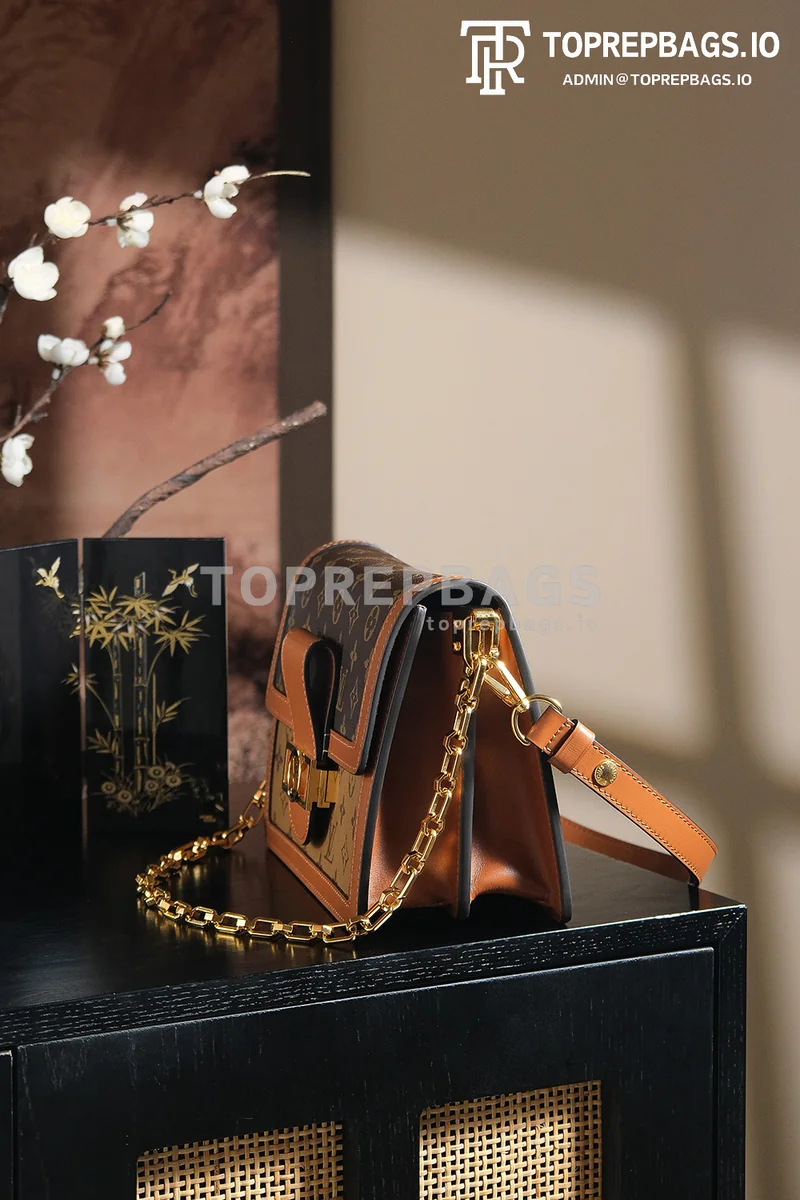 a1745829522805_0616 Louis Vuitton Dauphine MM in Brown