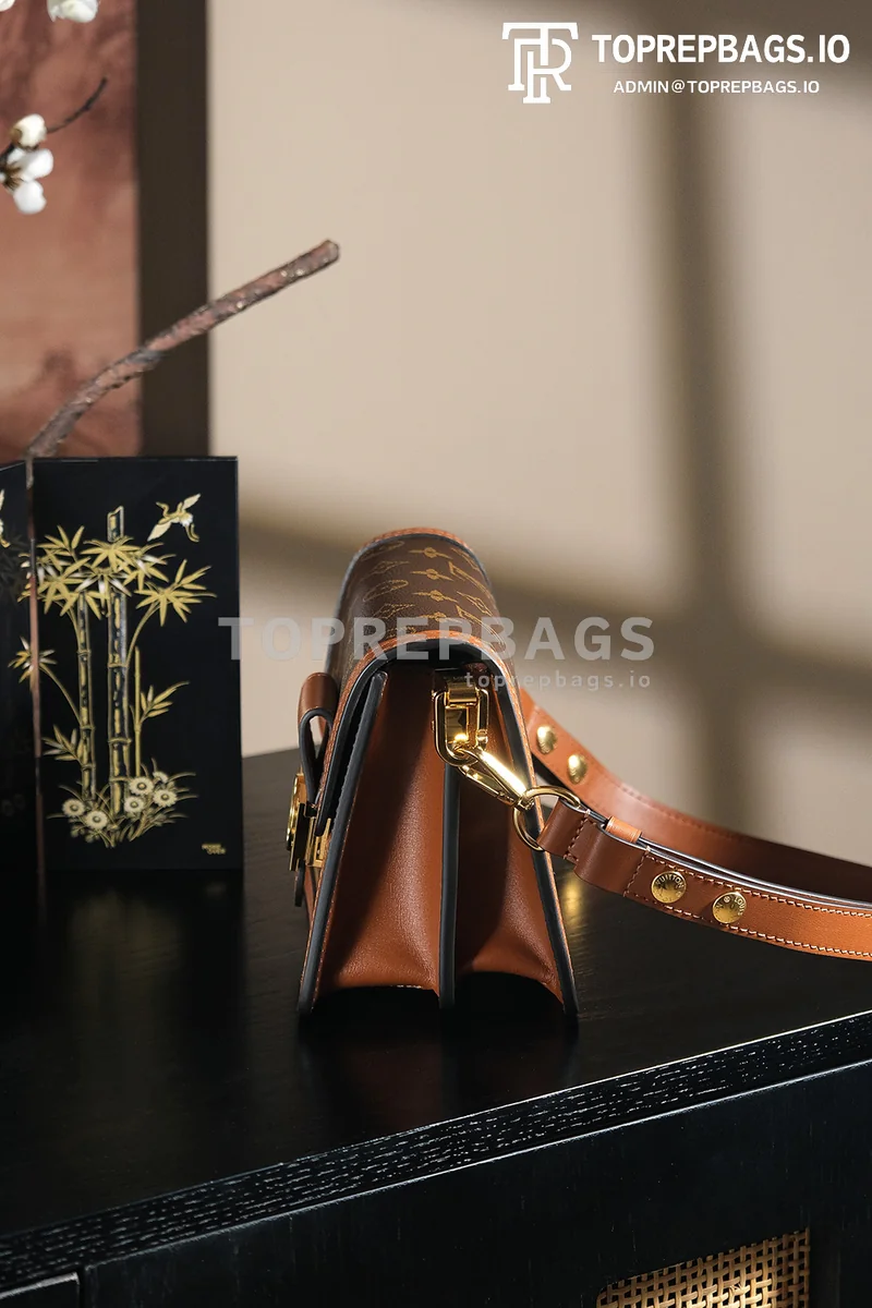a1745829751473_7326 Louis Vuitton Mini Dauphine Messenger in Brown