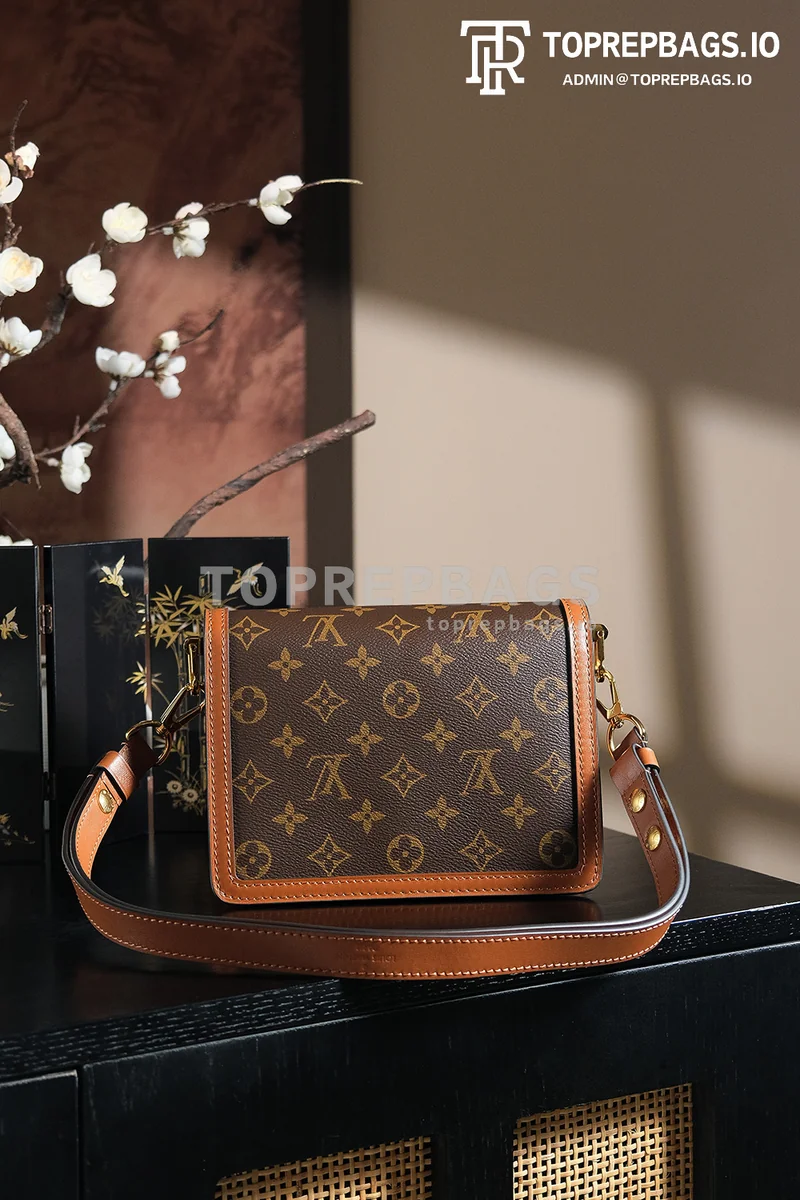 a1745829751519_5384 Louis Vuitton Mini Dauphine Messenger in Brown