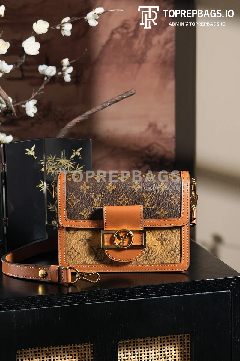 a1745829751528_5183 Louis Vuitton Mini Dauphine Messenger in Brown