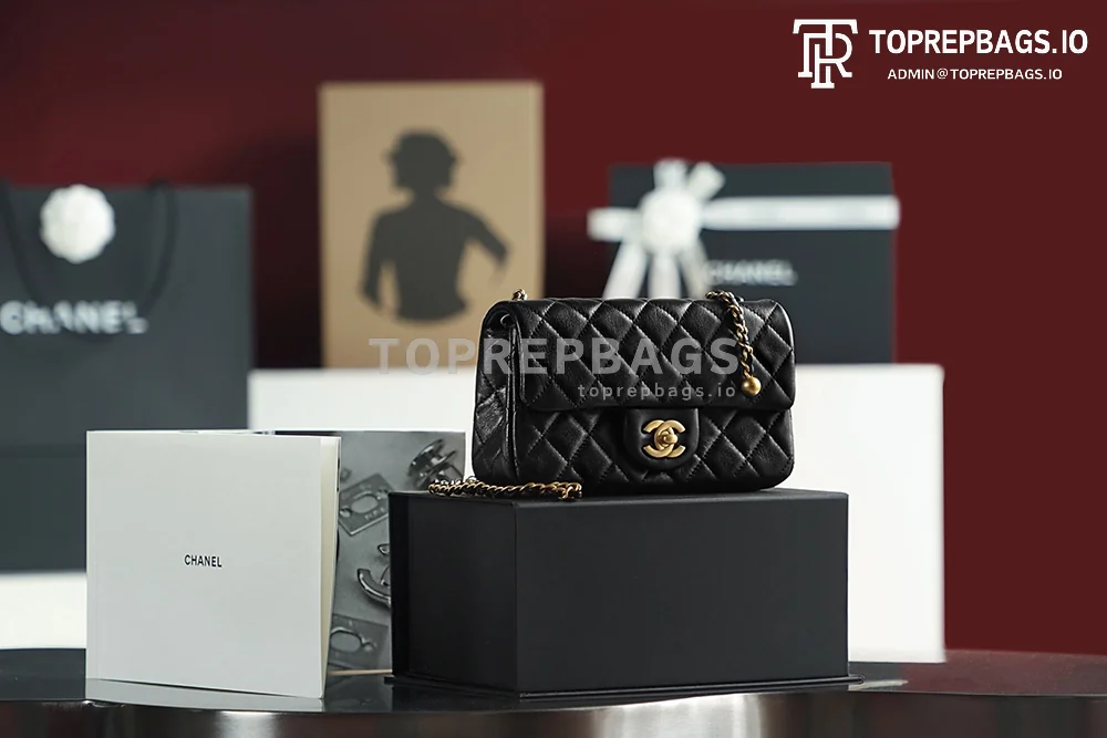i1680502819_8259_0 Chanel Classic Flap Mini Pearl Crush in Black