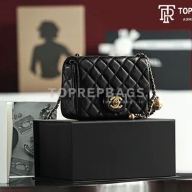 Chanel CF Square Mini Pearl Crush in Black