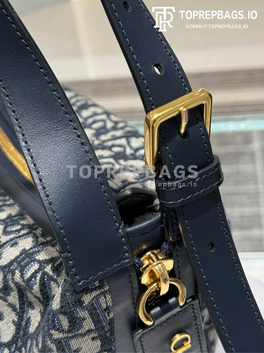 i1736418337545_3777_0_11 Christian Dior D-Journey Small Hobo in Blue