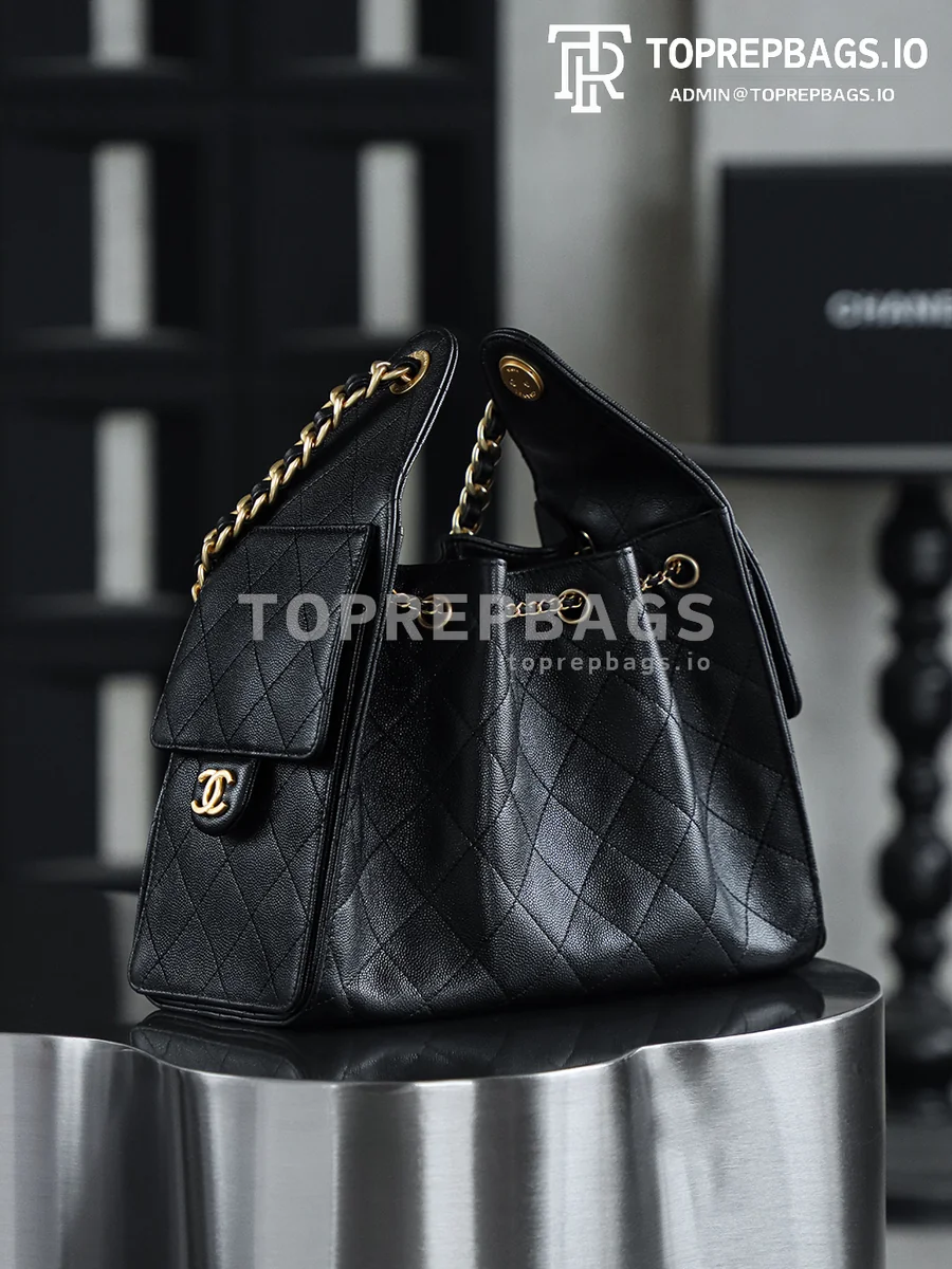 i1745988683301_6675_0_3 Chanel 25 Bag Small Hobo in Black