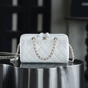 i1747207873033_6740_0_0 Chanel 25P Mini Bowling in White