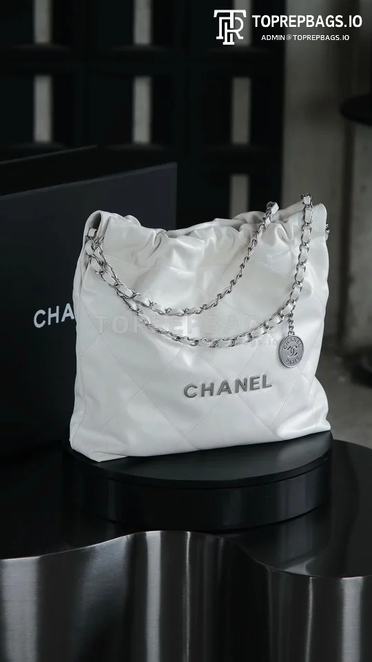 i1748067643410_3529_0_0 Chanel 22 Bag in White