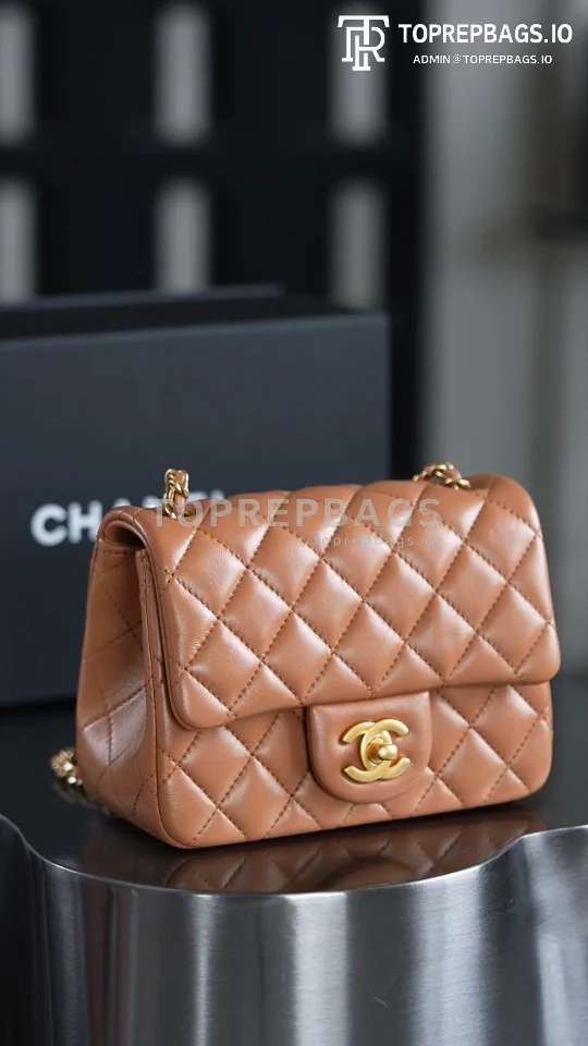 i1750140514841_1502_0_0 Chanel Pearl Crush Square Mini in Caramel