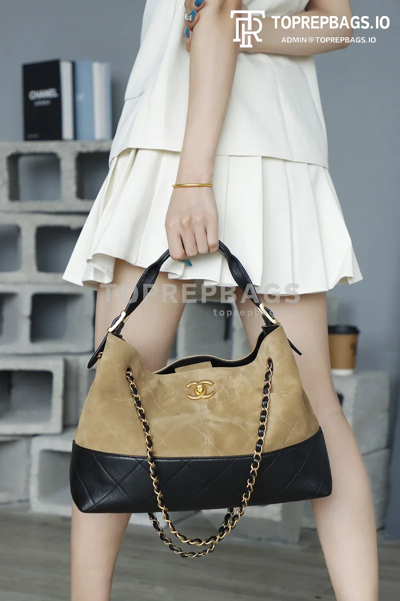 i1752326716715_6489_0_0 Chanel Handbag Hobo in Beige/Black