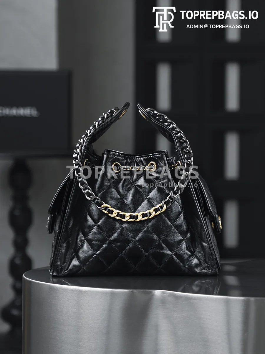 i1760590355513_6490_0_2 Chanel 25 Bag Bucket in Black
