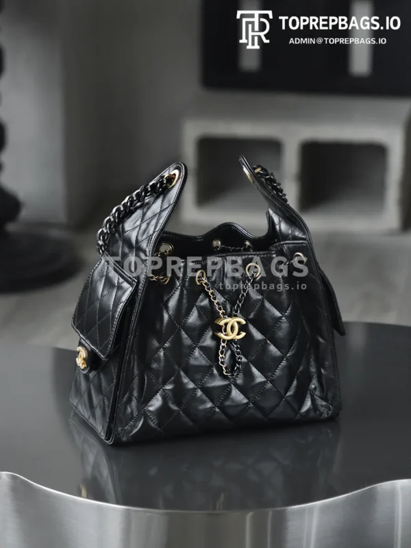 i1760590355546_9653_0_6 Chanel 25 Bag Bucket in Black