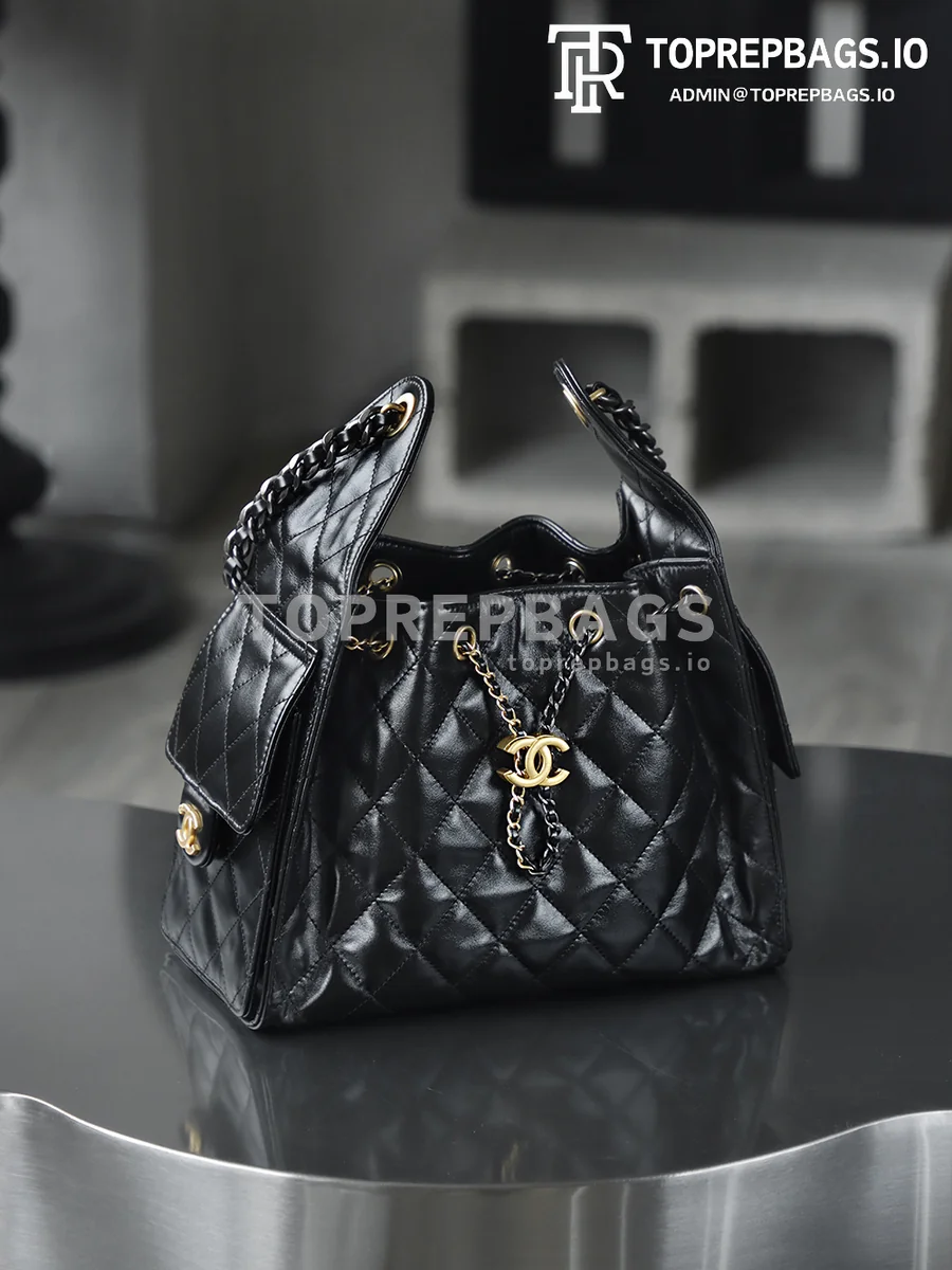i1760590355546_9653_0_6 Chanel 25 Bag Bucket in Black