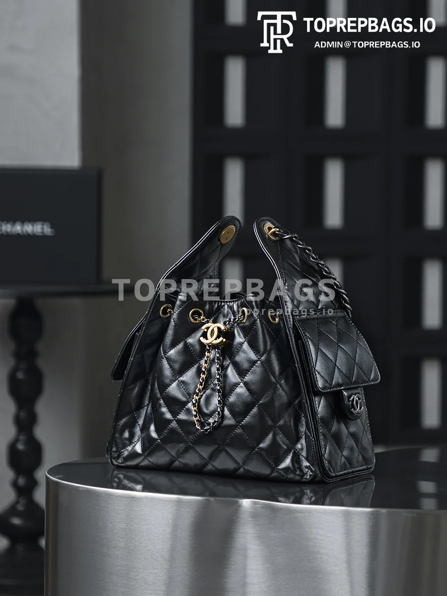 i1760590356474_7806_0_3 Chanel 25 Bag Bucket in Black
