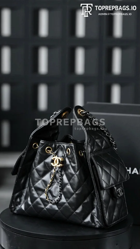 i1760590412289_3793_0_0 Chanel 25 Bag Bucket in Black