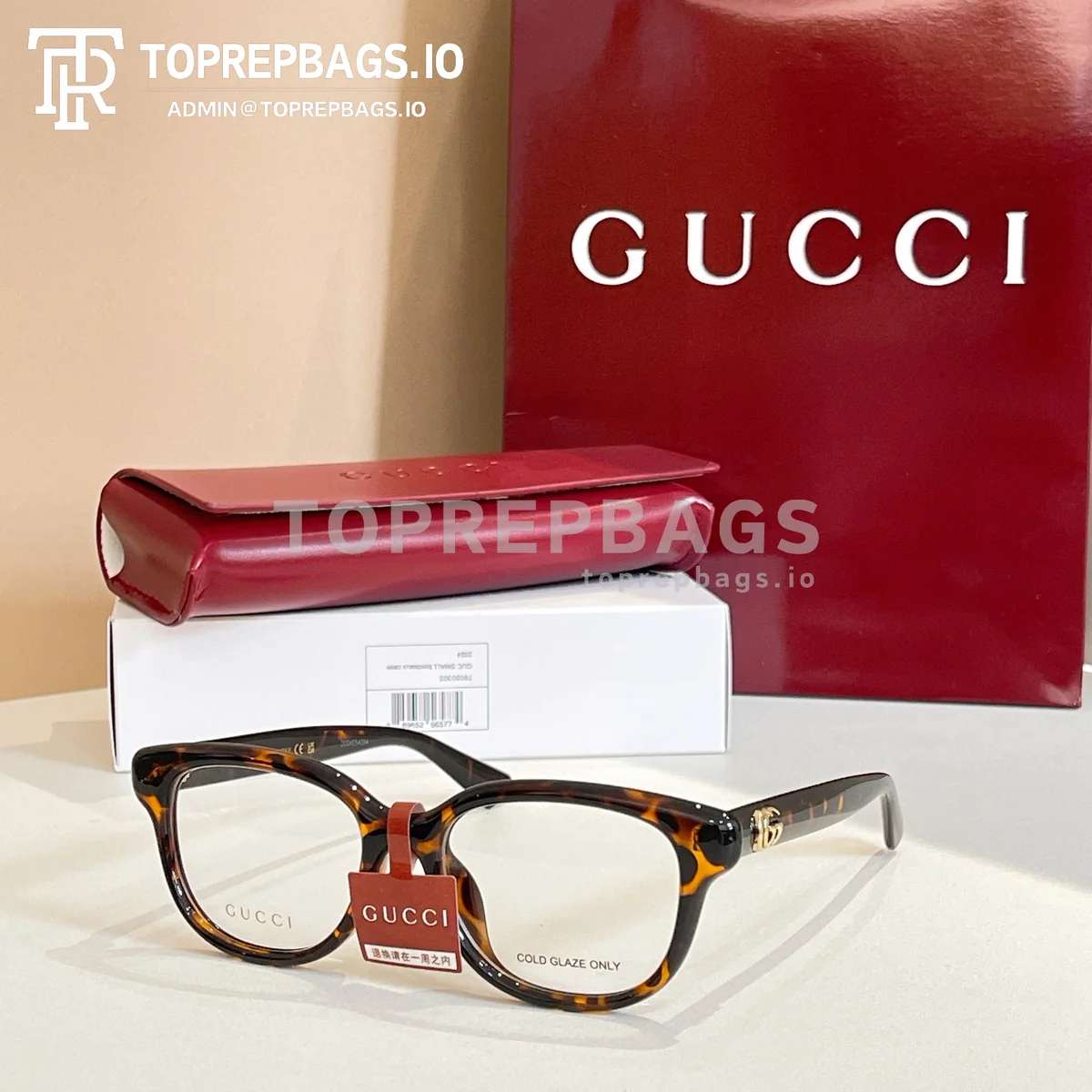 i1762058445243_6408_0_0 Gucci GG1833OK Optical Frames in Tortoiseshell