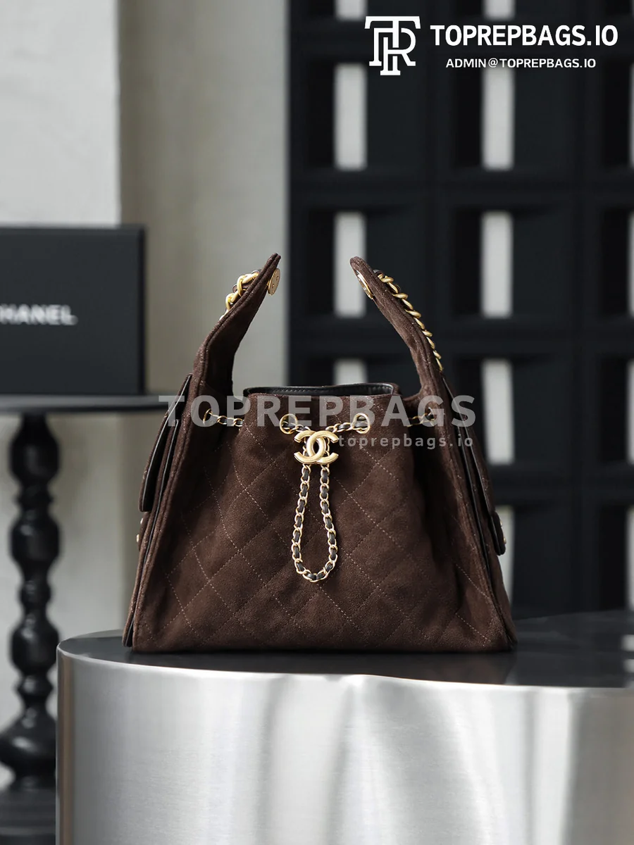 i1763365654798_4301_0_3 Chanel 25 Bag Small Hobo in Brown