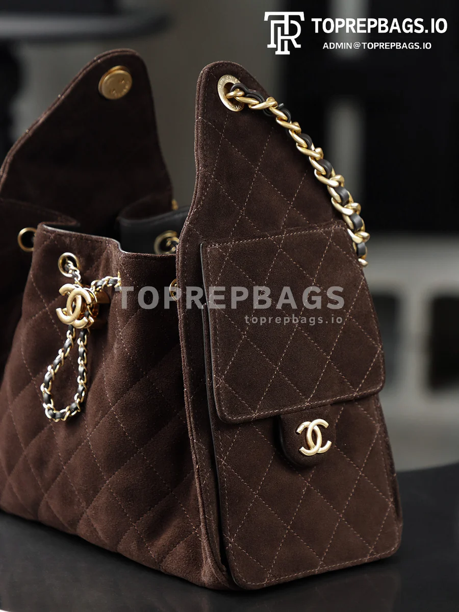 i1763365655554_8538_0_1 Chanel 25 Bag Small Hobo in Brown