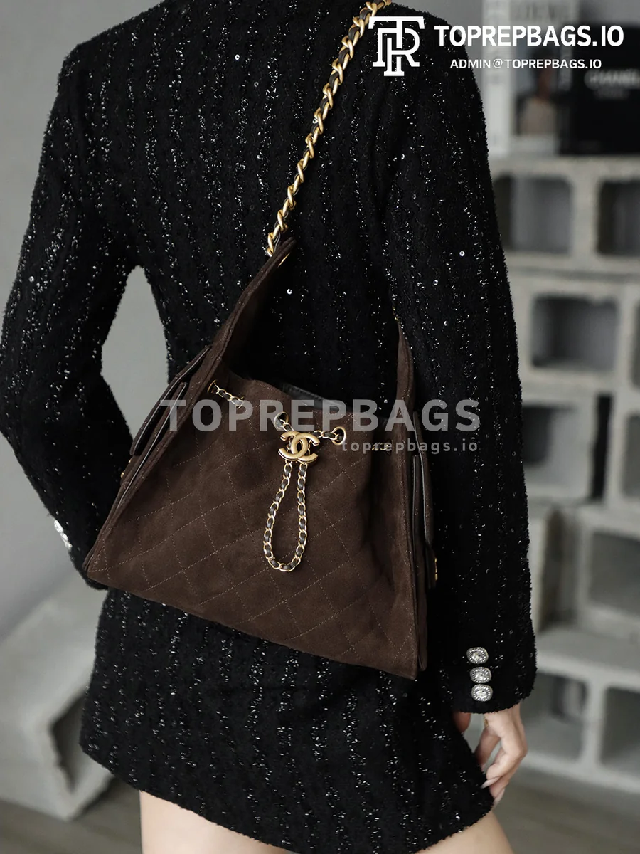 i1763365816447_6097_0_7 Chanel 25 Bag Small Hobo in Brown