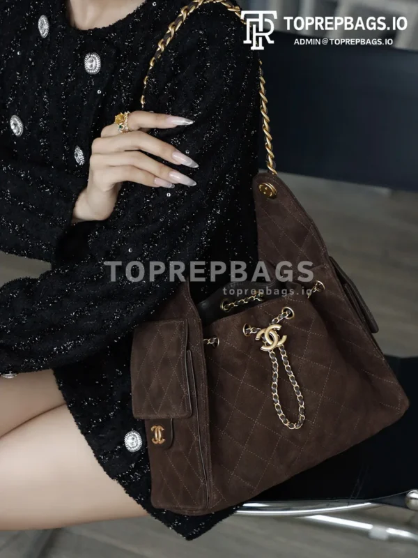 i1763365816449_9078_0_4 Chanel 25 Bag Small Hobo in Brown