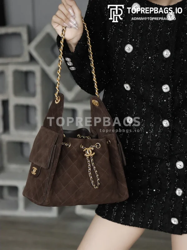 i1763365817134_7822_0_1 Chanel 25 Bag Small Hobo in Brown