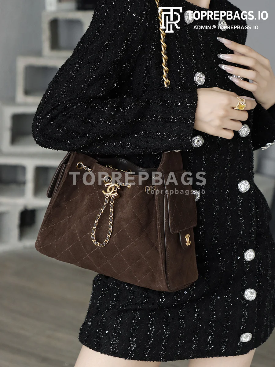 i1763365817136_4431_0_0 Chanel 25 Bag Small Hobo in Brown