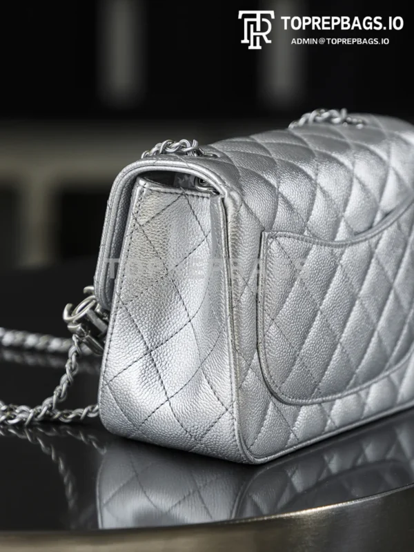 i1764239553239_2953_0_11 Chanel Pearl Crush Square Mini Caviar Leather Silver-tone Hardware Shoulder Bag detailed product image