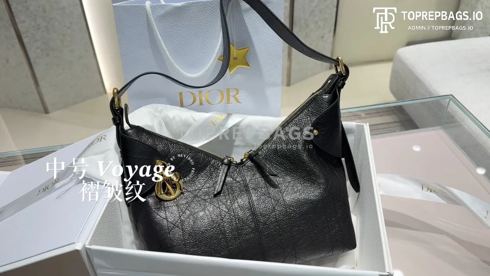 i1764330817707_6262_0_0 Dior Voyage Medium Hobo in Black