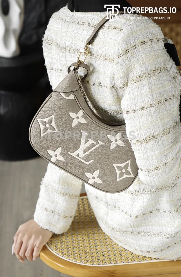 i1764665855363_6544_0_2 Louis Vuitton Bagatelle Hobo in Grey