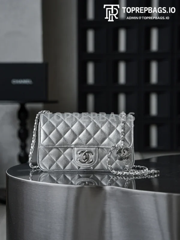i1765859448490_8981_0_0 Chanel Classic Flap Rectangular Mini Lambskin Leather Silver-tone Hardware Shoulder Bag detailed product image