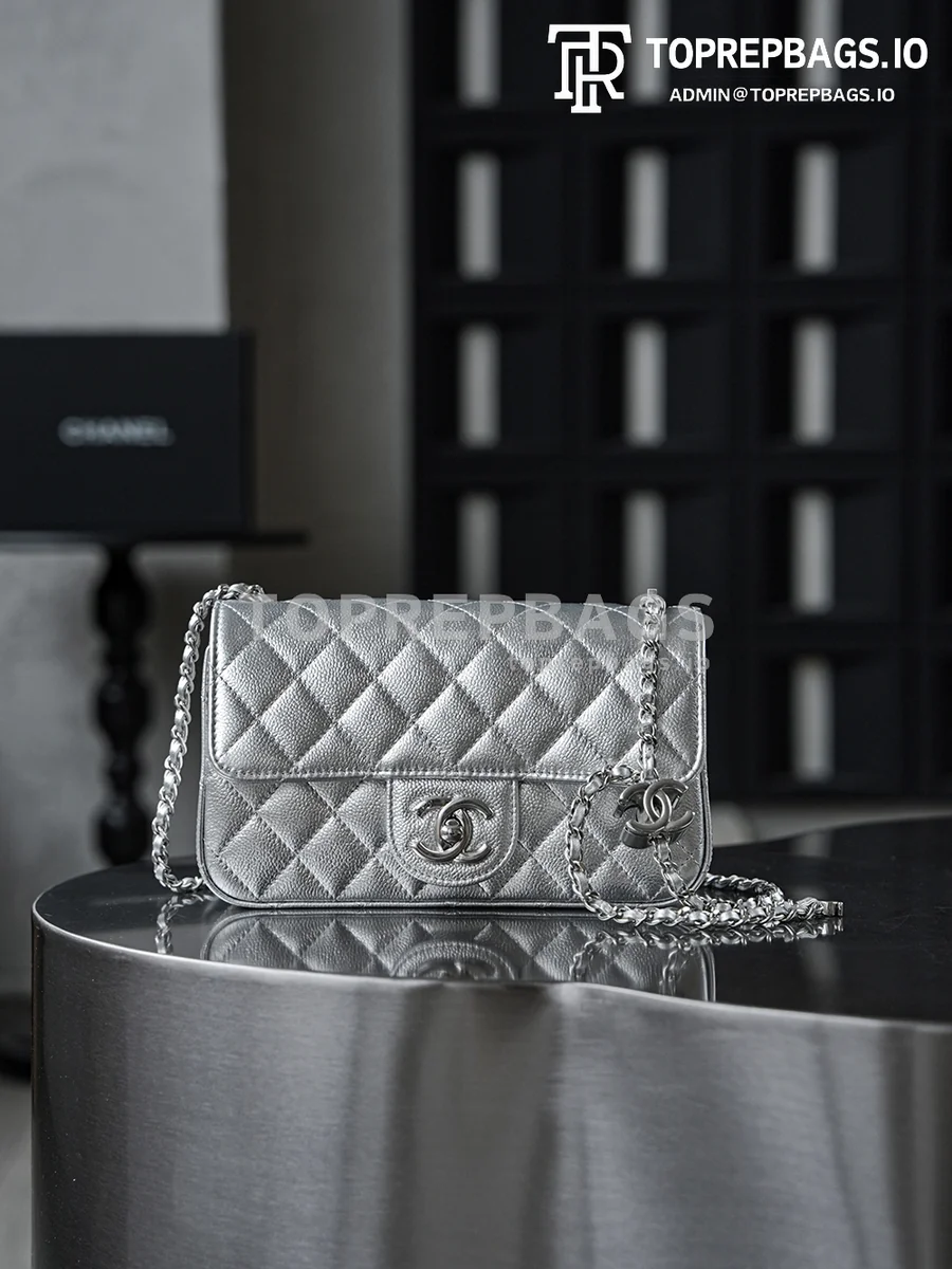 i1765859448490_8981_0_0 Chanel Classic Flap Rectangular Mini Lambskin Leather Silver-tone Hardware Shoulder Bag detailed product image