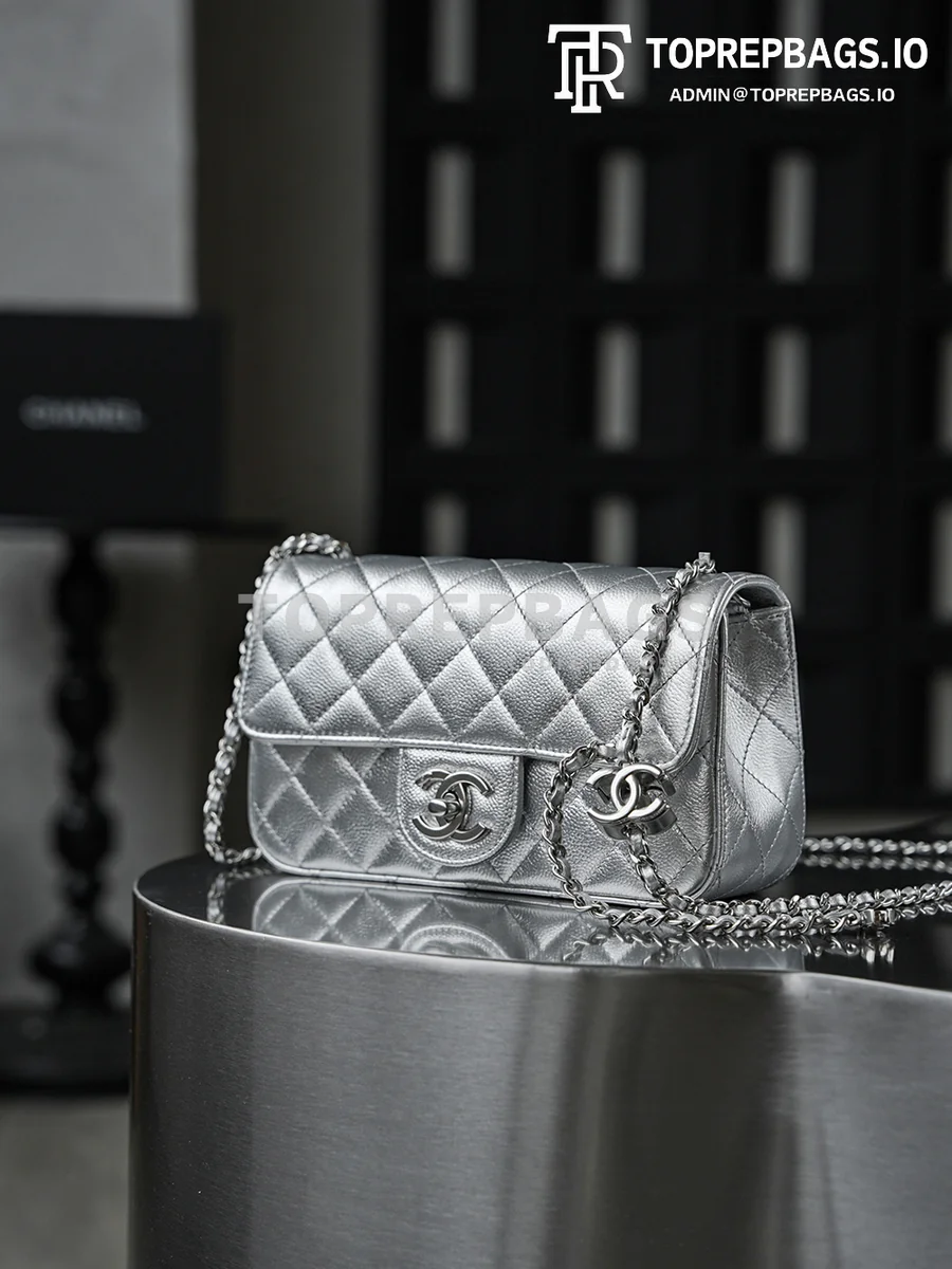 i1765859449219_3764_0_1 Chanel Classic Flap Rectangular Mini Lambskin Leather Silver-tone Hardware Shoulder Bag detailed product image