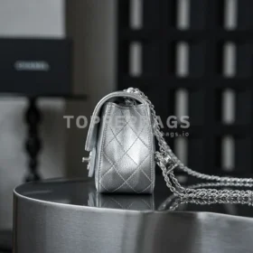 Chanel Classic Flap Rectangular Mini Lambskin Leather Silver-tone Hardware Shoulder Bag detailed product image