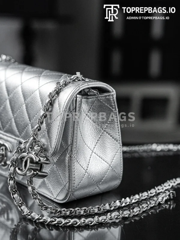 i1765859450010_7942_0_9 Chanel Classic Flap Rectangular Mini Lambskin Leather Silver-tone Hardware Shoulder Bag detailed product image