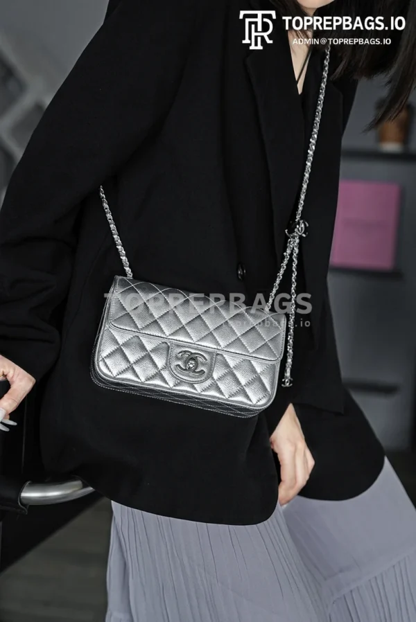 i1765859560825_7360_0_2 Chanel Classic Flap Rectangular Mini Lambskin Leather Silver-tone Hardware Shoulder Bag detailed product image
