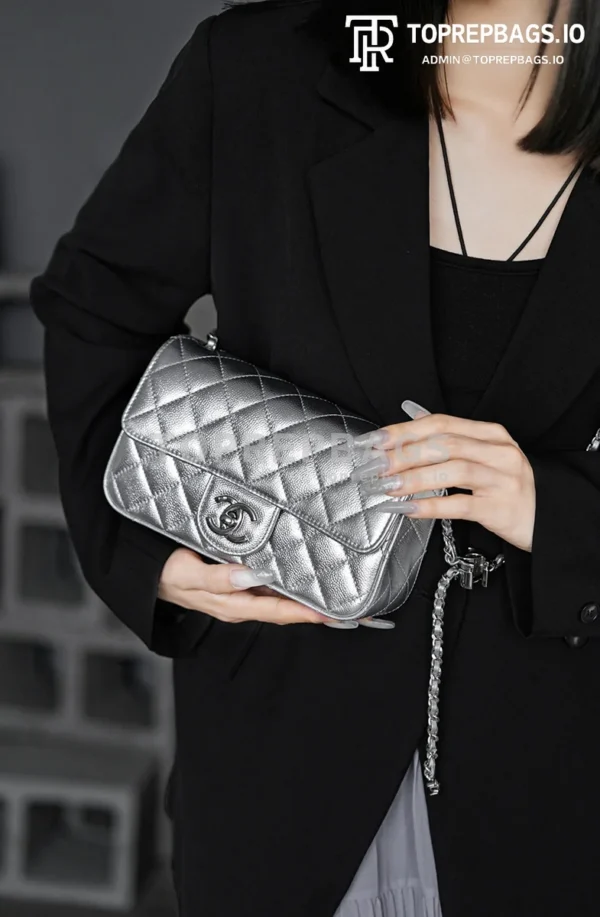 i1765859561245_8453_0_7 Chanel Classic Flap Rectangular Mini Lambskin Leather Silver-tone Hardware Shoulder Bag detailed product image