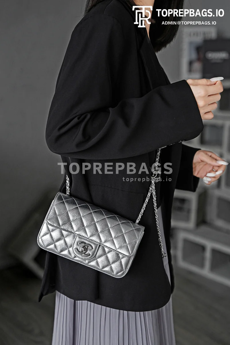 i1765859561584_26_0_9 Chanel Classic Flap Rectangular Mini Lambskin Leather Silver-tone Hardware Shoulder Bag detailed product image