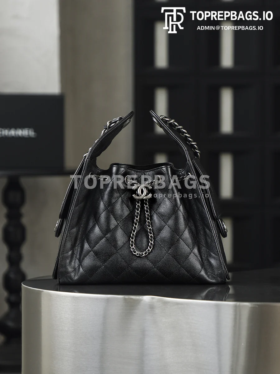 i1767603412556_2625_0_0 Chanel 25 Bag Small Hobo in Black
