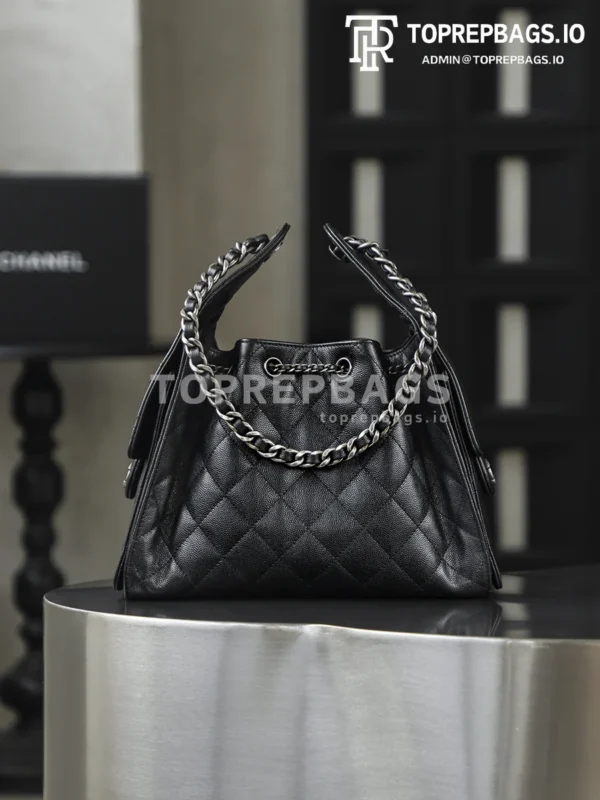 i1767603413317_3703_0_3 Chanel 25 Bag Small Hobo in Black