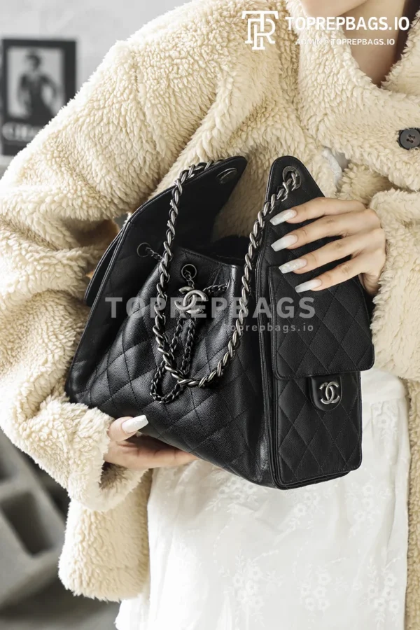 i1767603926847_8527_0_5 Chanel 25 Bag Small Hobo in Black
