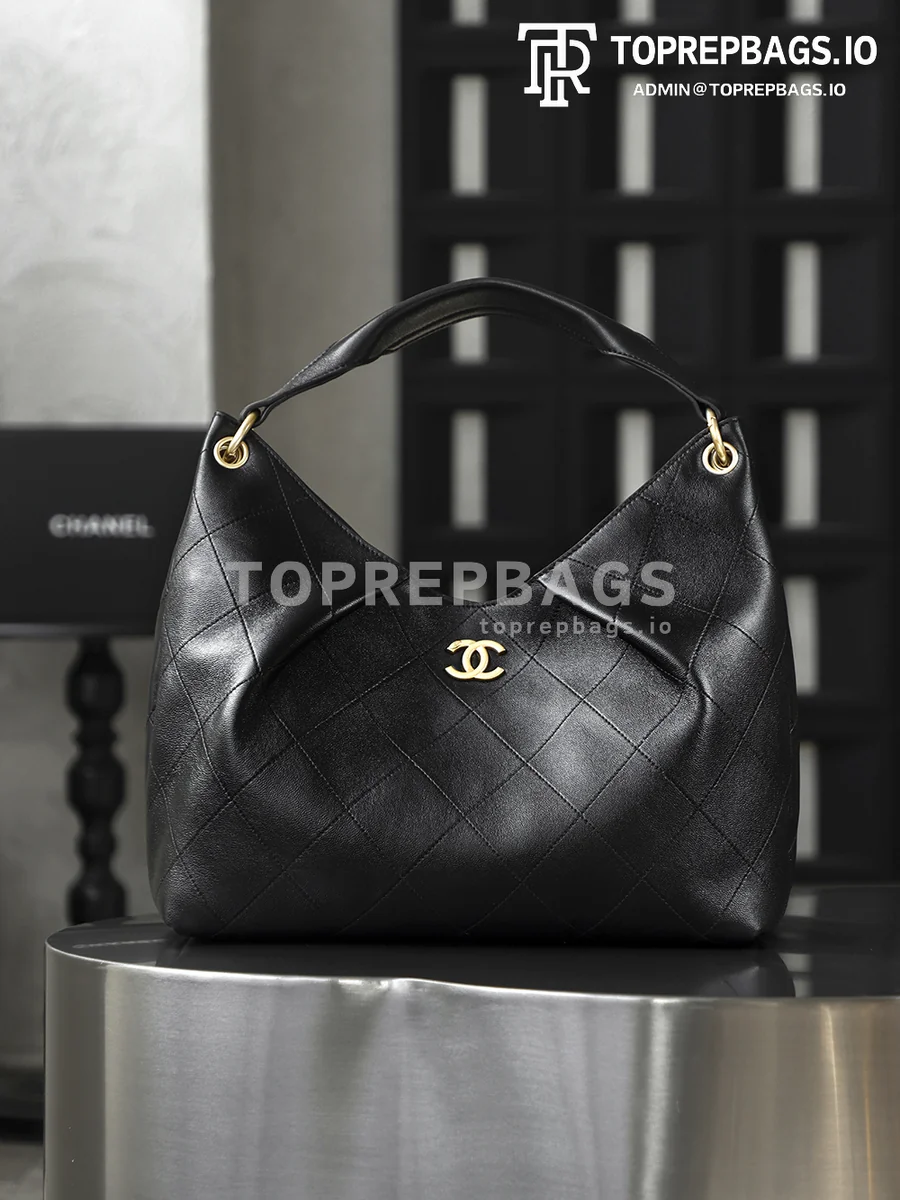i1768819184385_9631_0_0 Chanel Maxi Hobo in Black